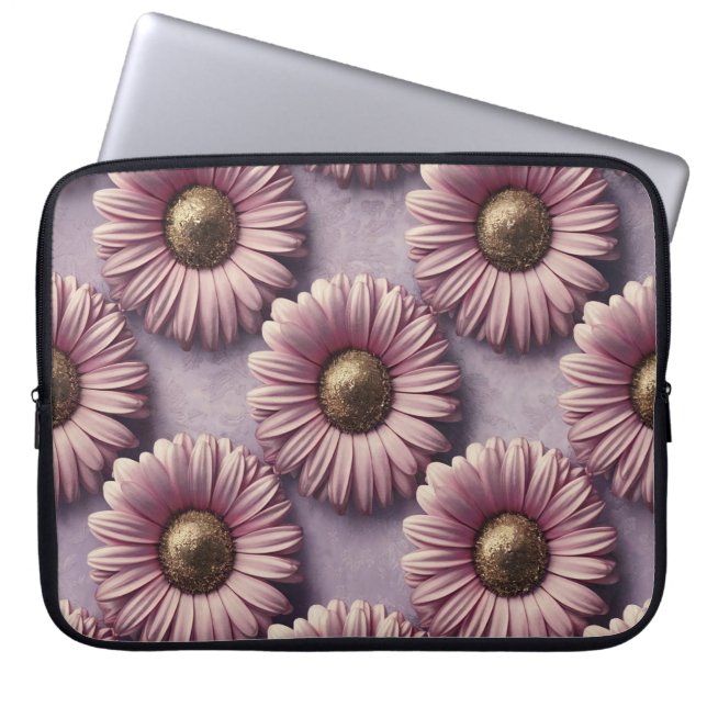 Luxe Pink Daisies Laptop Case (Vorderseite)