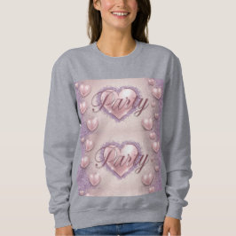 Luxe Pink Hearts Lavender Glitzer Party Sweatshirt
