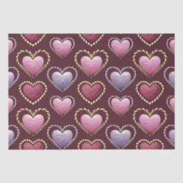 Luxe Pink Hearts Tissue Paper Set Seidenpapier