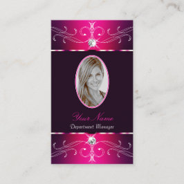 Luxe Pink Lila Burgund Verzierte Ornamente Foto hi Visitenkarte