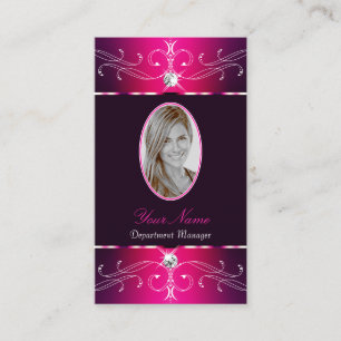 Luxe Pink Lila Burgund Verzierte Ornamente Foto hi Visitenkarte