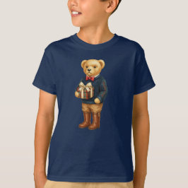 Luxe Preppy Plaid Christmas Teddy Bear  T-Shirt