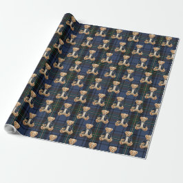 Luxe Preppy Plaid Teddy Bear Geschenkpapier