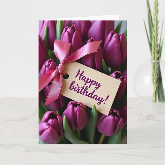 Luxe Purple Bloom Karte (Vorderseite)