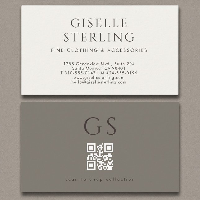 Luxe QR Code Luxury Boutique Fashion  Visitenkarte (Von Creator hochgeladen)