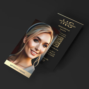 Luxe Realtor Foto Imitats Gold Marketing Monogram Visitenkarte