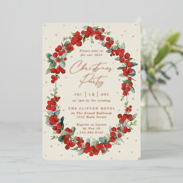 Luxe Red Berry + Eukalyptus Christmas Party Folieneinladung
