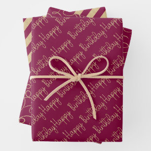 Luxe Red Geschenkpapier Set