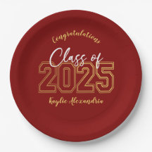 Luxe Red & Gold Graduation Party Teller