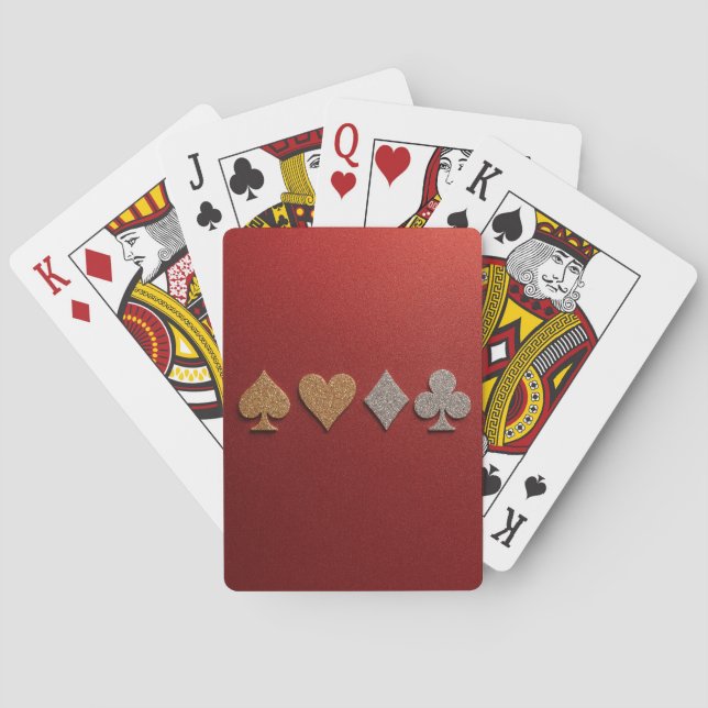 Luxe Red Gold Silver Card Deck Spielkarten (Rückseite)
