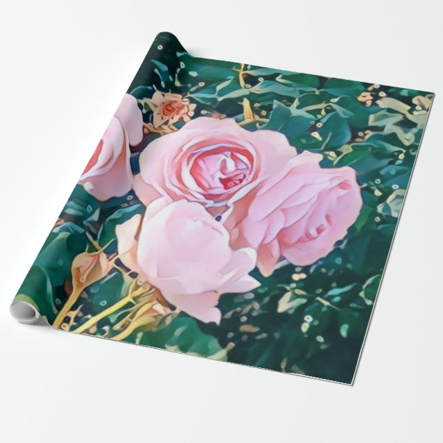 luxe romantic flowers botanical wallpaper geschenkpapier (Ungerollt)