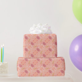 Luxe romantinc peach fuzz baby girl geschenkpapier