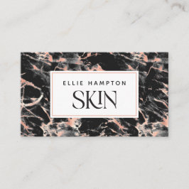 Luxe Rose Gold Black Marble Beauty Visitenkarte