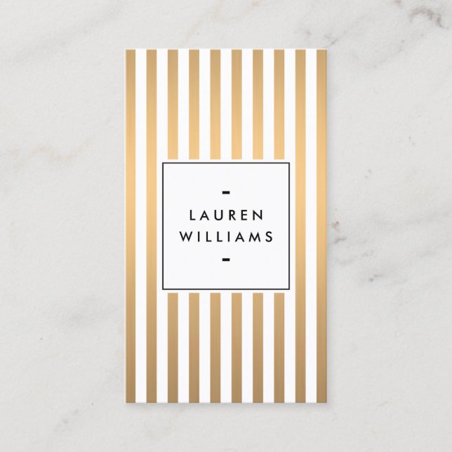 Luxe Rose Gold Streifen Boutique, Mode, Schönheit Visitenkarte (Vorderseite)