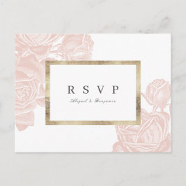 Luxe Rose Goldmedaille Jahrgang Hochzeit UAWG Einladungspostkarte