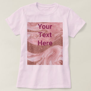 Luxe Rose Rose Or Texte personnalisé T-shirt de ba