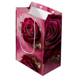 Luxe Rote Rose Gift Bag Mittlere Geschenktüte