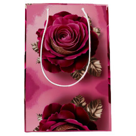 Luxe Rote Rose Gift Bag Mittlere Geschenktüte