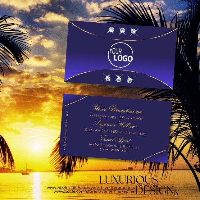 Luxe Royal Blue mit Gold-Dekoration Diamanten und  Visitenkarte (Von Creator hochgeladen)