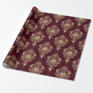 Luxe Royal Damask Gold Ziermuster Geschenkpapier