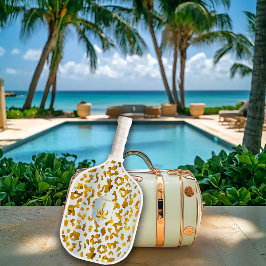 Luxe Safari Chic Gold Leopard Print  Pickleball Schläger