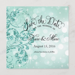 Luxe Save the Date   Minze des Glamour-Glitzer