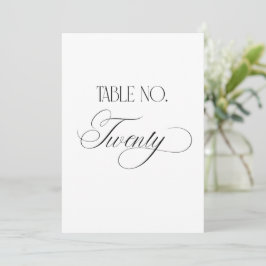 Luxe-Schrift-Tischnummer-20-Schild für die Hochzei Einladung