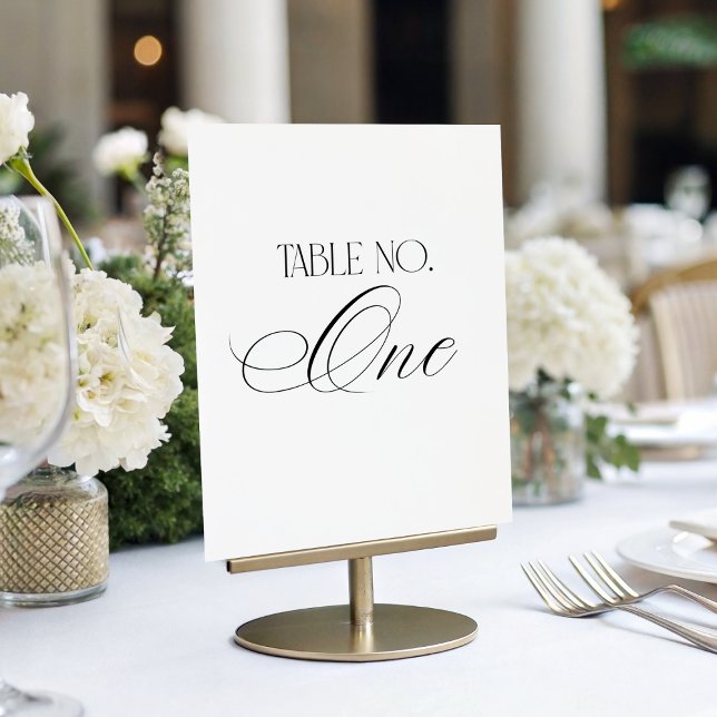 Luxe Script 5x7 Hochzeit Tischnummer Eins Schild (Von Creator hochgeladen)