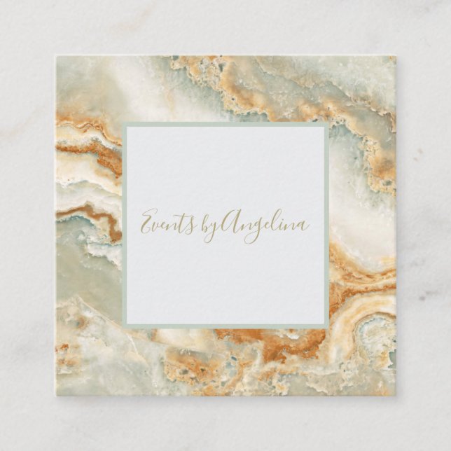 Luxe Seafoam grüne aquamarine u. Quadratische Visitenkarte (Vorderseite)