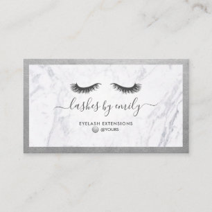 Luxe Silber-u. Marmor-Wimper-Schönheits-Spezialis Visitenkarte