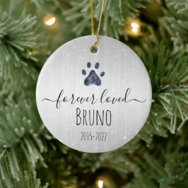 Luxe Silver Metal Forever Loved Pet Memorial Keramik Ornament