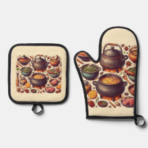 Luxe Silver Oven Mitt mit "CAMADO" Design