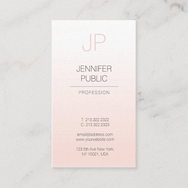 Luxe stilvolles Design Minimalistisch Mit Monogram Visitenkarte (Vorderseite)