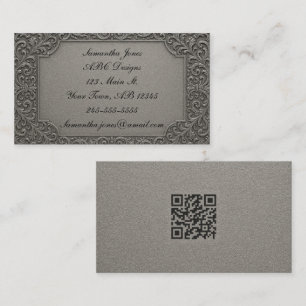 Luxe sur un Carte de visite budget argent QR Code