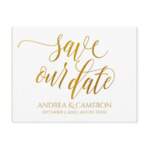 Luxe Typografie Rett-the-Date-Postkarte | Imitate