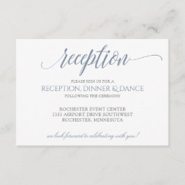 Luxe Typografy Empfang Card | Dusty Blue Gray Einladung