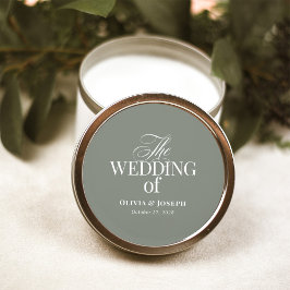 Luxe und elegante Sage Green Wedding Runder Aufkleber