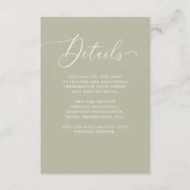 Luxe Wedding | Details zum Motto Grünen Gast einfü Begleitkarte