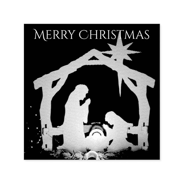 Luxe Weihnachtskrippe Selbstfarbige Gummi-Briefmar Permastempel (Design)