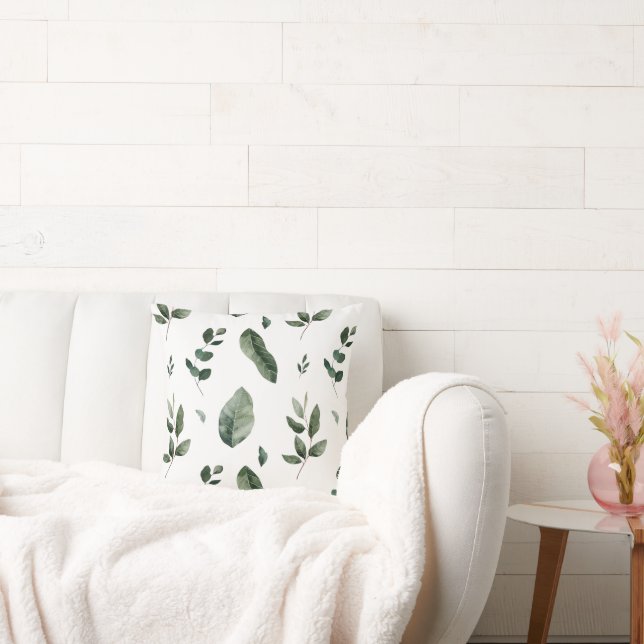 LUXE WEISSE GRÜNE BOTANISCHE DRUCKPILLOW KISSEN (Liege)