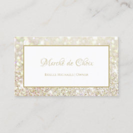 Luxe White Gold Glitzer Elegante Schönheit Boutiqu Visitenkarte
