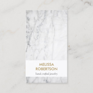 Luxe White Marble für Juwelier Designer Visitenkarte