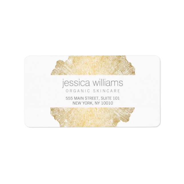 Luxe Wood Effect Art Adressaufkleber (Vorne)