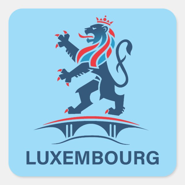 Luxembourg Europe Quadratischer Aufkleber (Vorderseite)