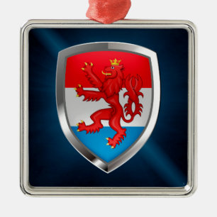 Luxembourg Metallic Emblem Silbernes Ornament