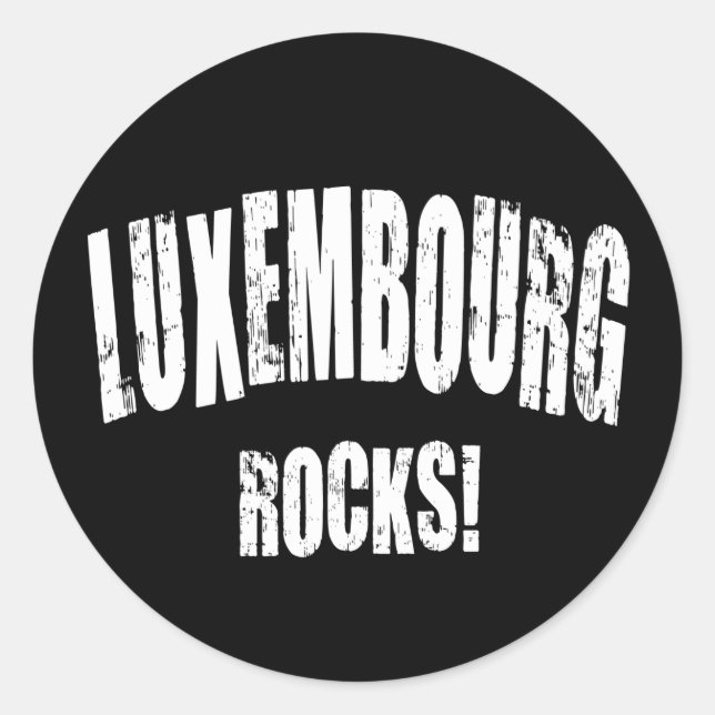 Luxembourg Rocks! Runder Aufkleber (Vorderseite)