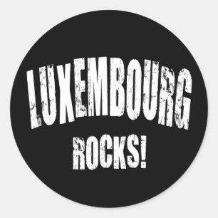 Luxembourg Rocks! Runder Aufkleber