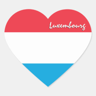 Luxemburg Aufkleber, Herz, Liebe, Luxemburg Flagge Herz-Aufkleber