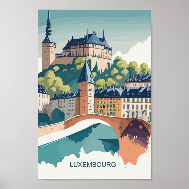Luxemburg Berühmter Reiseort Poster (Vorne)