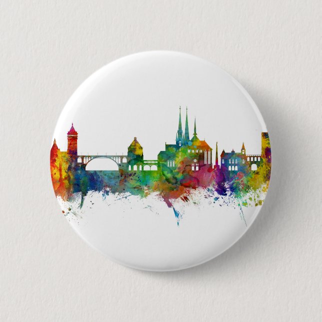 Luxemburg City Skyline Button (Vorderseite)